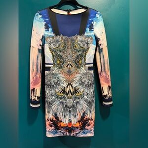 Clover Canyon Blue and Orange Long Sleeve Dress